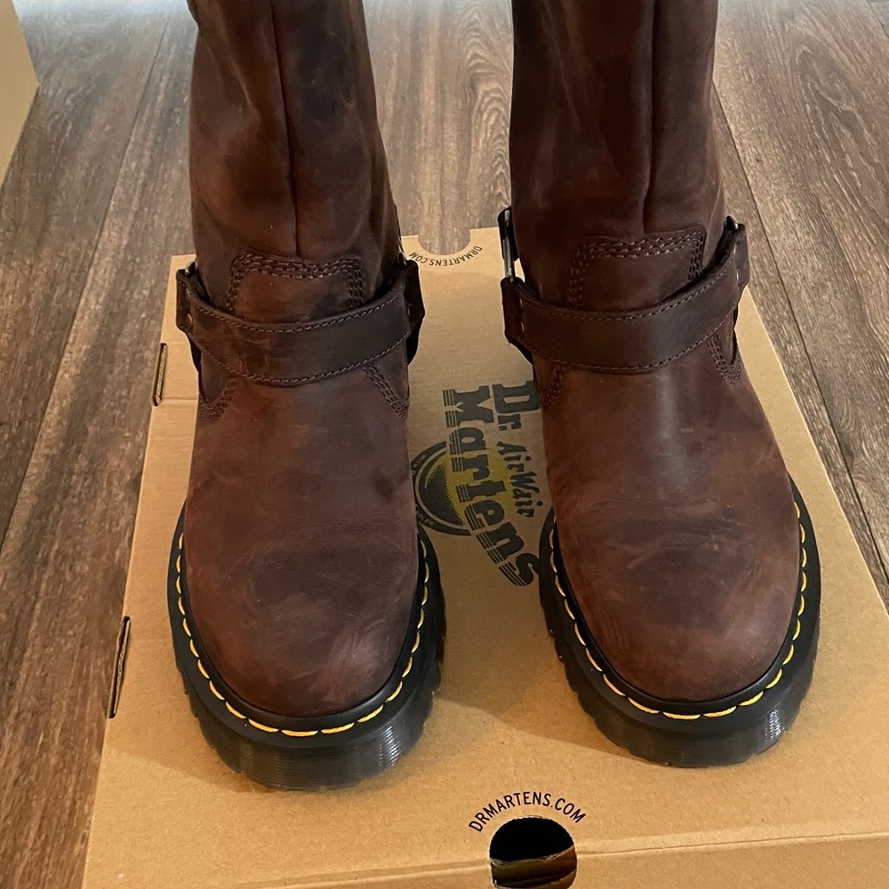 Dr. Martens Anniston’s Brown Leather Harness Boots